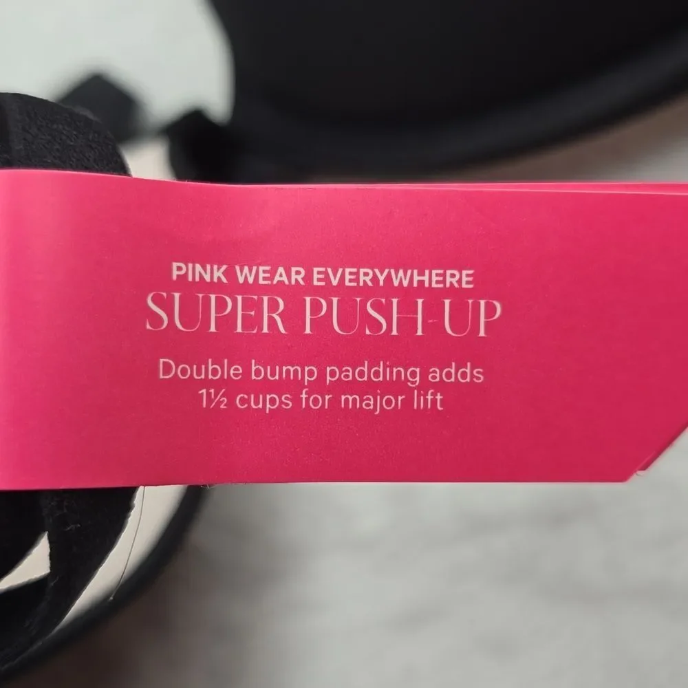 3274 NWT Victoria's Secret PINK Wear Everywhere Super Push-Up Bra Sz 32C - Picture 7 of 7